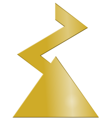 Ziehl-Abegg Logo, property of Ziehl-Abegg SE. All golden logo looking like a pyramid being struck by a lightning strike.